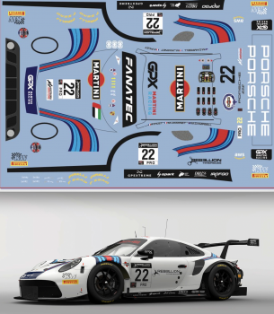 Decal Porsche 911 GT3R GPX  Racing Martini Monza  #22 2021